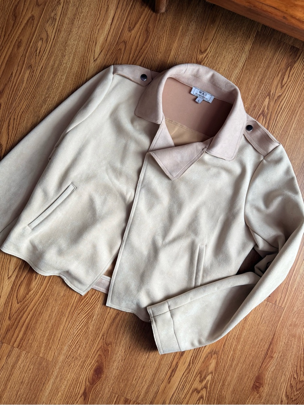 NWOT W.A.Y Faux Cactus Suede Jacket Sz L 
Rare find! - Picture 5 of 6